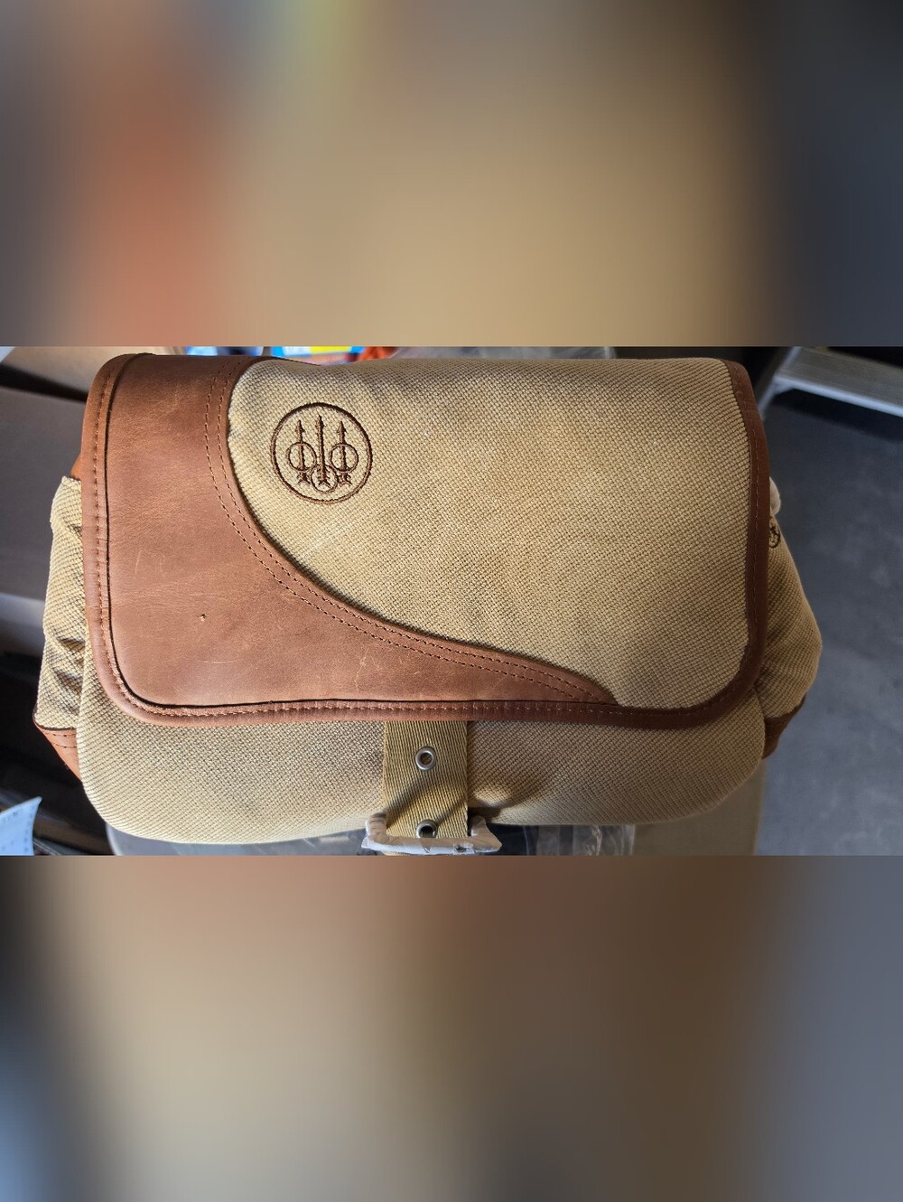 Beretta B1One Canvas & Leather Cartridge Ammo Bag - Holds 6 Boxes - NWT